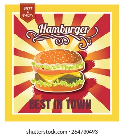 Restaurant Fast Foods menu burger on beautiful background vector format eps10