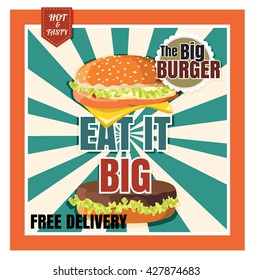 Restaurant Fast Foods menu burger on beautiful background vector format eps10