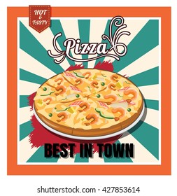 Restaurant Fast Foods menu pizza on beautiful background vector format eps10