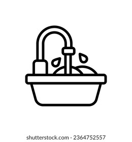 Restaurant Faucet Outline Icon Vector Illustration