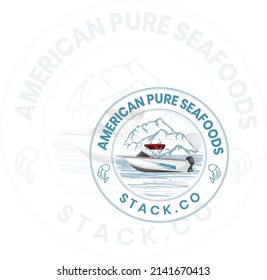 Restaurant Fish Grill Seafood Logo Template Vector