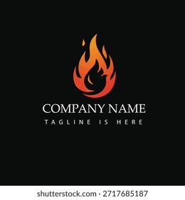 Restaurant flame elegant logo design