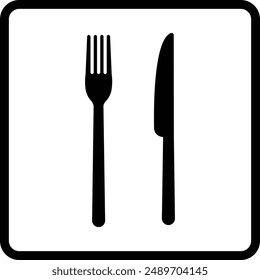 Restaurant flat black vector icon.