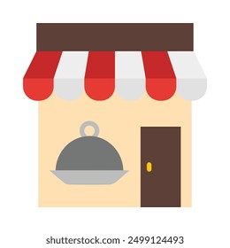 Diseño de icono plano de restaurante para personal y Uso comercial