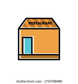 Restaurant flat icon. Design template vector