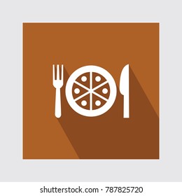 Restaurant flat icon with long shadow