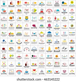 Restaurant Flat Icons Set - Isolated On Background. Vector Illustration, Graphic Design. For Web, Websites, Print, Presentation Templates, Mobile Applications And Promotional Materials 