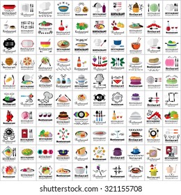 Restaurant Flat Icons Set: Vector Illustration, Graphic Design. Collection Of Colorful Icons. For Web, Websites, Print, Presentation Templates, Mobile Applications And Promotional Materials