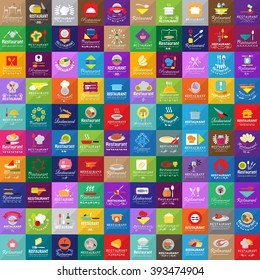 Restaurant Flat Icons Set-Isolated On Mosaic Background.Vector Illustration,Graphic Design.Colorful Icons.For Web,Websites,Print,Presentation Templates,Mobile Applications And Promotional Materials