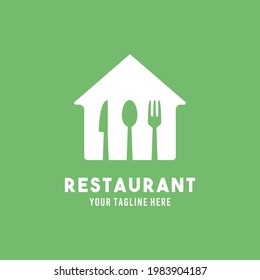 Símbolo de diseño de estilo plano de restaurante ilustración de logotipo plantilla vectorial