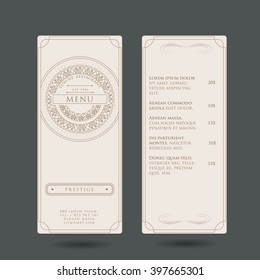 Restaurant Flourish Cafe Menu Design Vintage Calligraphic  Coffee House Brochure. with Victorian Frame, Border, Corner 