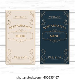 Restaurant Flourish Cafe Menu Design Vintage Calligraphic  Coffee House Brochure. with Victorian Frame, Border, Corner 