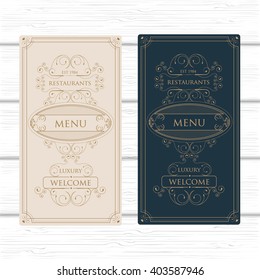 Restaurant Flourish Cafe Menu Design Vintage Calligraphic  Coffee House Brochure. with Victorian Frame, Border, Corner 