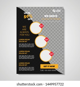 Restaurant Flyer Design, Abstract Design Template, 