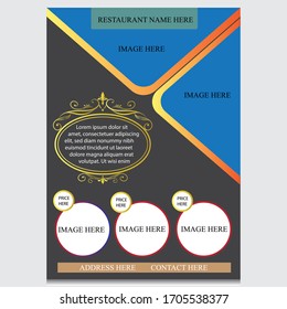 DISEÑO DEL RESTAURANTE FLYER CON TAMAÑO DE HUELLA