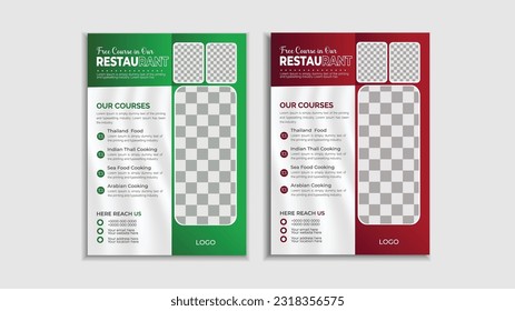 Restaurant flyer design and cooking courses flyer design 