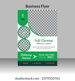 restaurant flyer design template for fast food, pizza, burger etc.