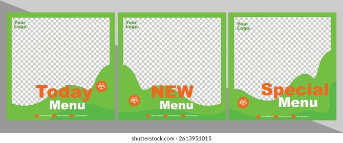 Restaurant Flyer Instagram Post Fresh Menu Design