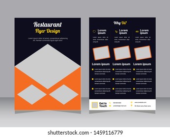 Restaurant Flyer, Pizza Shop flyer & Poster Template Vector, Food Flyer, Restaurant brochure Vector  