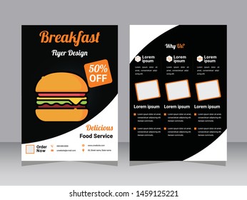 Restaurant Flyer, Pizza Shop flyer & Poster Template Vector, Food Flyer, Restaurant brochure Vector  