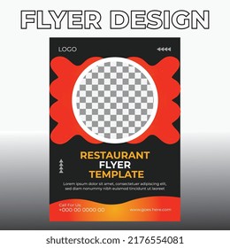 Restaurant flyer template design .