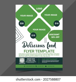 Restaurant flyer template with  Free Vector .
