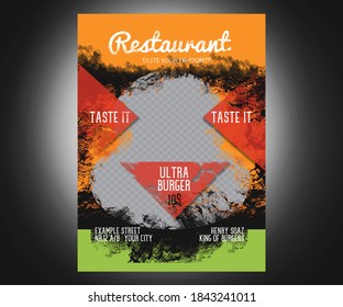 Restaurant flyer template, Modern Restaurant flyer template 