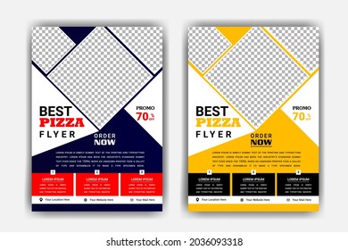 Restaurant flyer template with pizza