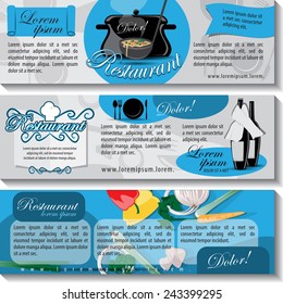 Restaurant Flyer Template Set - Vector Illustration, Graphic Design, Editable For Your Design