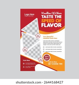 Restaurant Flyer Vorlage Geschmack der Geschwindigkeit Geschmack Köstliche Speisen Menü Design