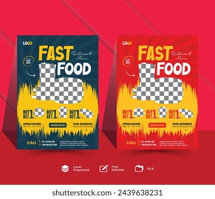 Restaurant-Flyer-Vorlage mit Vektor-Layout Hot Food-Design