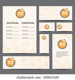 Restaurant food and bakery Cafe Set Menu Graphic Design Template layout