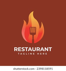 Ilustración del logotipo del logotipo del cocinero de comida para el restaurante