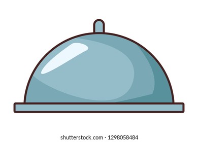 restaurant food cloche cartoon