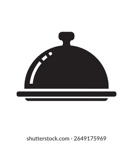 Restaurante ícone do cloche de comida representando uma cúpula de serviço para a apresentação de refeições serviço de jantar fino e cobertura de prato em uma cozinha gourmet ou vetor do hotel ícone de glifo sólido