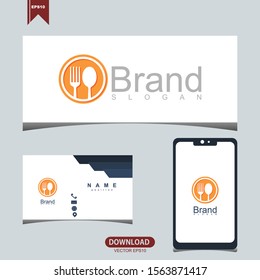 Restaurant, food court, cafe logo vector template with silverware.