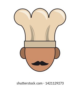 restaurant food and cuisine chef avatar face profile character icon cartoons vector illustration graphic design