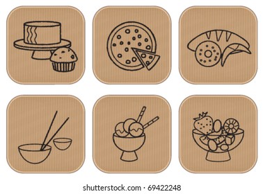 Restaurant food and desserts signs