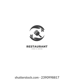 restaurant food and drink simple flat logo design vector illustration icon element
