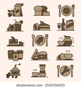 RESTAURANT - FOOD - DRINKS ICON SET