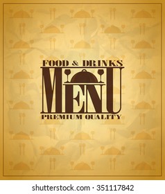Restaurant food and drinks menu, retro design style