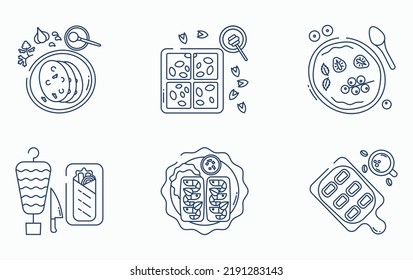 Restaurant Food And Fine Dining Icon Set