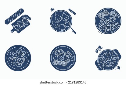 Restaurant Food And Fine Dining Icon Set