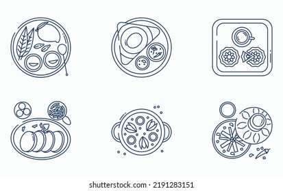 Restaurant Food And Fine Dining Icon Set