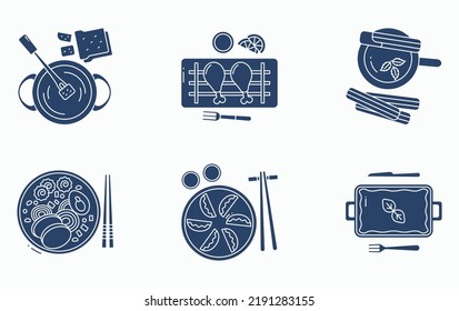 Restaurant food and Fine dining icon set