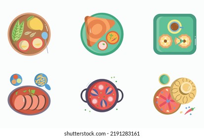 Restaurant Food And Fine Dining Icon Set