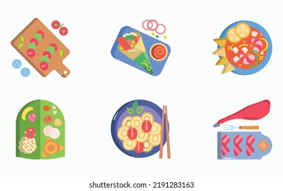 Restaurant Food And Fine Dining Icon Set