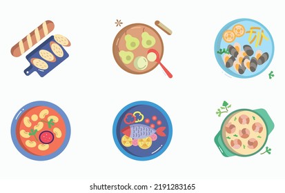 Restaurant Food And Fine Dining Icon Set