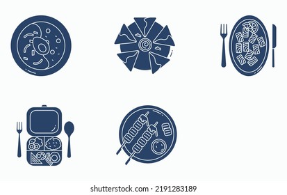 Restaurant food and Fine dining icon set