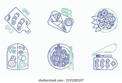 Restaurant food and Fine dining icon set